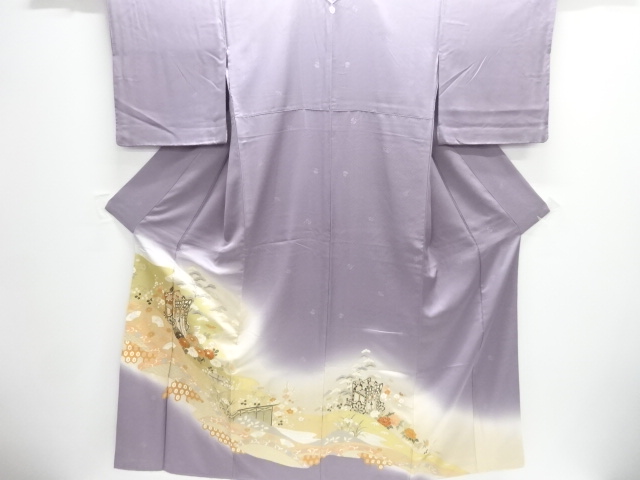 SALE!! JAPANESE KIMONO / IRO-TOMESODE / EMBROIDERY / FLORAL PLANTS