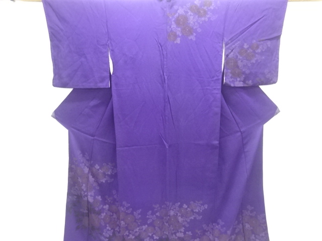 JAPANESE KIMONO / ANTIQUE OMESHI KIMONO / TAISHO ROMAN STYLE / SILK / WOVEN KIKU & PEONY