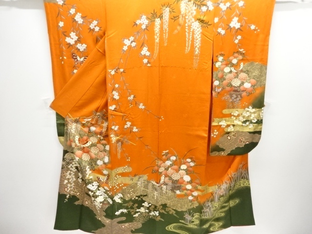 SALE!! 金彩花籠に蝶模様刺繍振袖