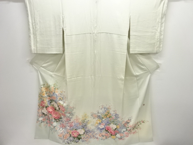 SALE!! JAPANESE KIMONO / IRO-TOMESODE / YUZEN / FLORAL PLANTS / ARTIST WORK