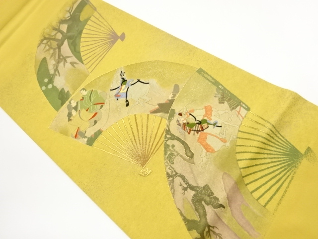 JAPANESE FUKURO OBI / EMBROIDERY / FOLDING FAN PATTERN
