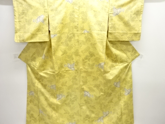 JAPANESE KIMONO / ANTIQUE KIMONO / SILK / TSUMUGI / WOVEN BUTTERFLY
