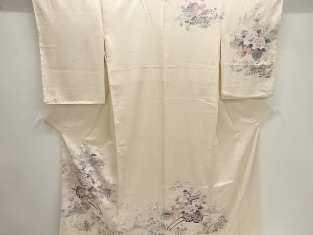 JAPANSE KIMONO / UNUSED HOMONGI / YUZEN / FLOWER CART 