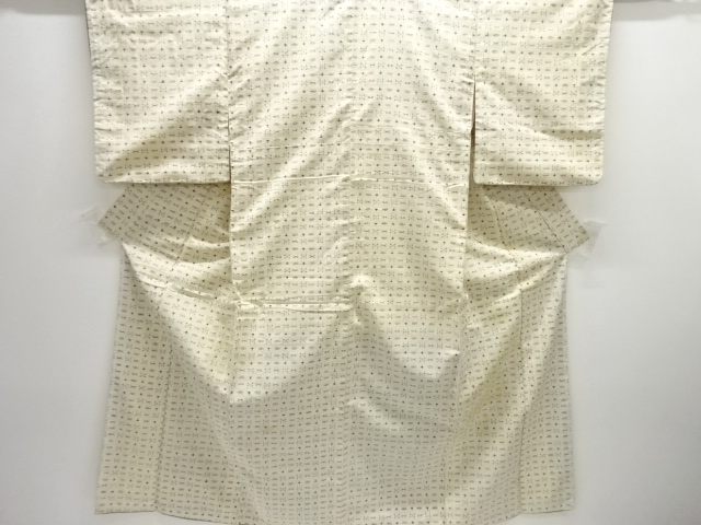 JAPANESE KIMONO / ANTIQUE TSUMUGI KIMONO / KASURI PATTERN WOVEN