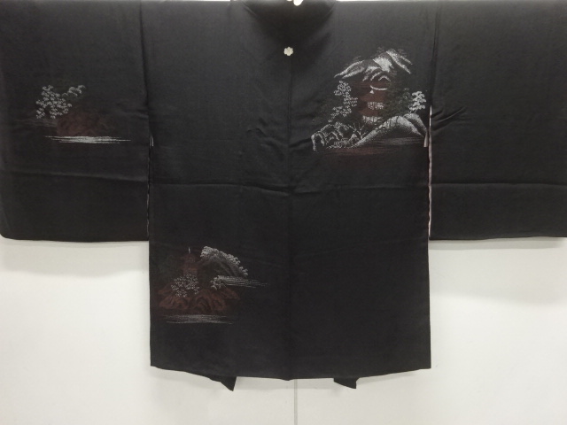 JAPANESE KIMONO / ANTIQUE TAISHO ROMANCE: LACQUER TEMPLE / WOVEN LANDS