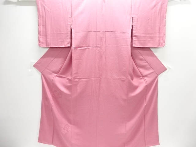 未使用品　亀甲に花模様刺繍付け下げ色無地着物