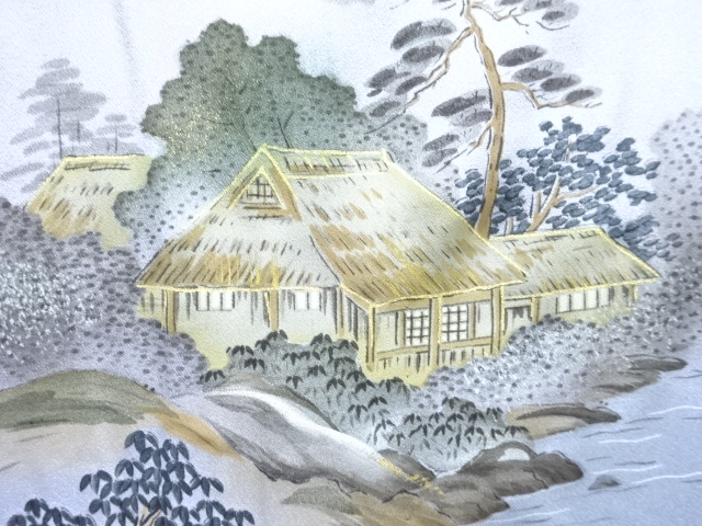 JAPANESE KIMONO / ANTIQUE HOUSEHOLD SCENERY PATTERN FOR MEN JUBAN