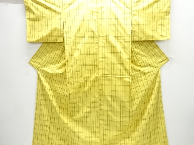 JAPANESE KIMONO / ANTIQUE LATTICE-WEAVE YONEZAWA TSUMUGI KIMONO / MICH