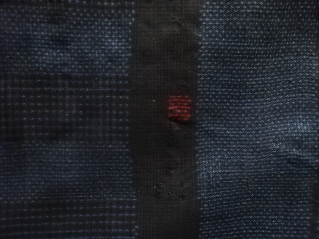 JAPANESE KIMONO / ANTIQUE ABSTRACT PATTERN WOVEN DORO OSHIMA TSUMUGI K