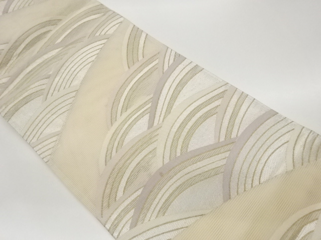 JAPANESE FUKURO OBI FOR SUMMER / WOVEN ABSTRACT WAVE