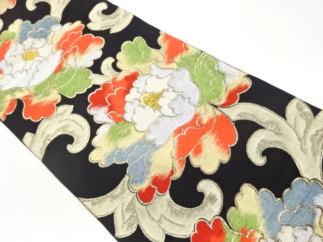 JAPANESE FUKURO OBI / WOVEN FLOWER ARABESQUE
