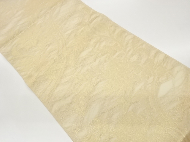 JAPANESE FUKURO OBI FOR SUMMER / WOVEN FLOWER ARABESQUE