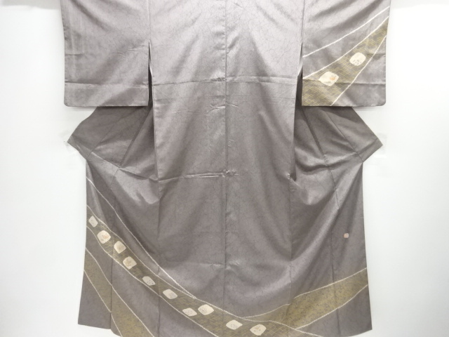 JAPANESE KIMONO / HOMONGI / OSHIMA TSUMUGI / SHIBORI / FLOWER & TRADITIONAL PATTENR 