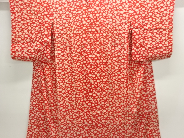JAPANESE KIMONO / ANTIQUE NISHIKI KIMONO FOR SUMMER FLOWER PATTERN HIT