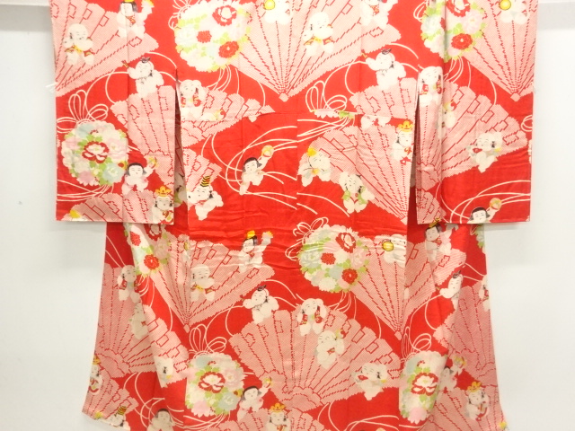 JAPANESE KIMONO / ANTIQUE GOSHO DOLL PATTERN JUBAN