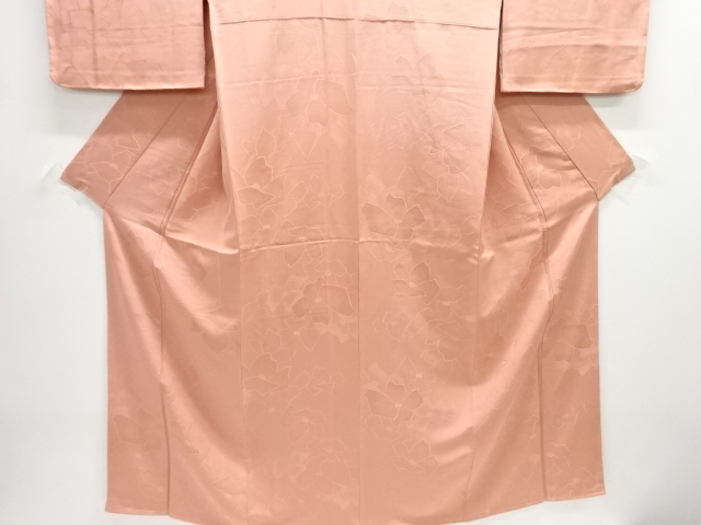 未使用品　花模様一ツ紋色無地着物