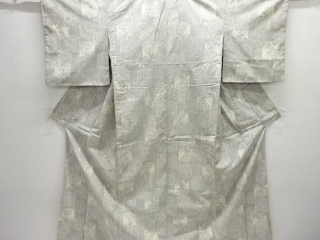 JAPANESE KIMONO / ANTIQUE KIMONO / SILK / TSUMUGI / WOVEN PLANTS