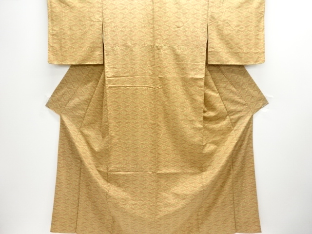 JAPANESE KIMONO / ANTIQUE KIMONO / SILK / JODAI TSUMUGI / RHOMBUS FLOWER