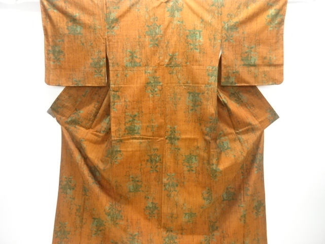 JAPANESE KIMONO / UNUSED MAWATA TSUMUGI / WOVEN SARAS PATTERN 
