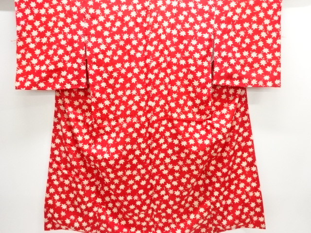 JAPANESE KIMONO / ANTIQUE MON KINSHA MAPLE PATTERN JUBAN