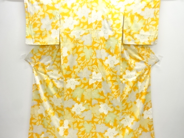 未使用品　枝花模様小紋着物