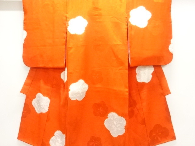 JAPANESE KIMONO / ANTIQUE SHIBORI FLORAL PATTERN KIMONO (WITH INNER SL