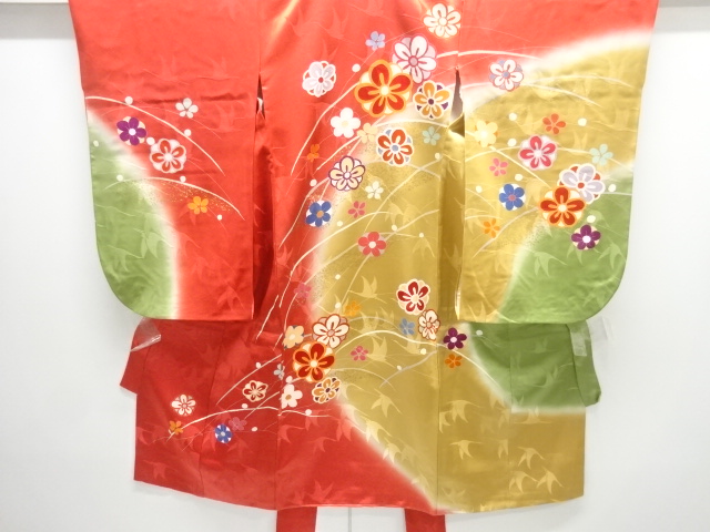 アンティーク　花模様着物