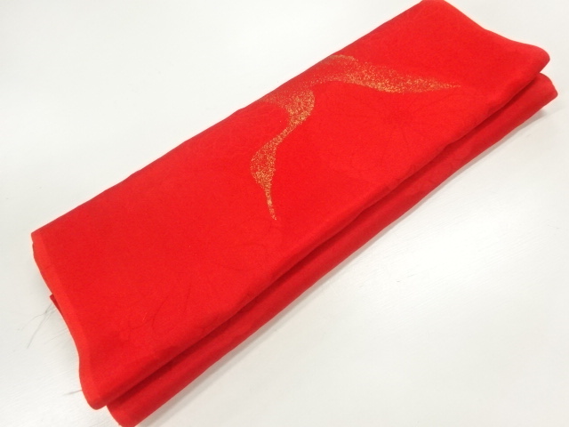 JAPANESE KIMONO / ANTIQUE GOLD SAND CRANE PATTERN JUBAN GROUND BOLT