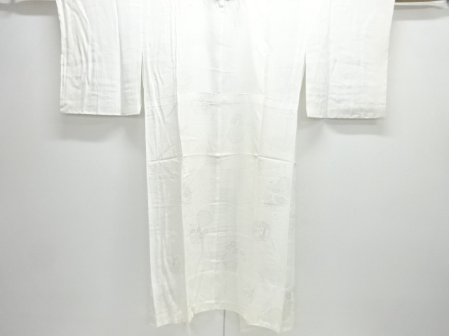 JAPANESE KIMONO / UNUSED SNOWFLAKE / FLORAL PATTERN WOVEN HITOEJUBAN