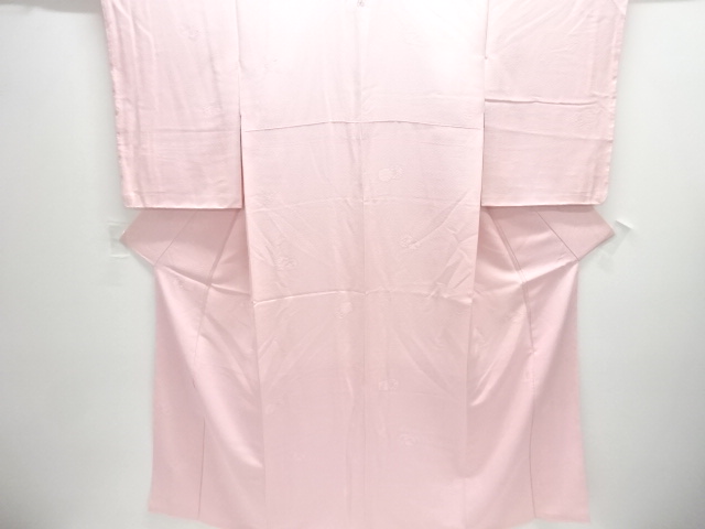 JAPANESE KIMONO / UNUSED HANAMARU PATTERN WOVEN SINGLE CREST IROMUJI