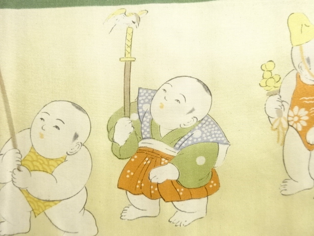 JAPANESE KIMONO / ANTIQUE HORIZONTAL STRIPES / GOSHO DOLL PATTERN / ME