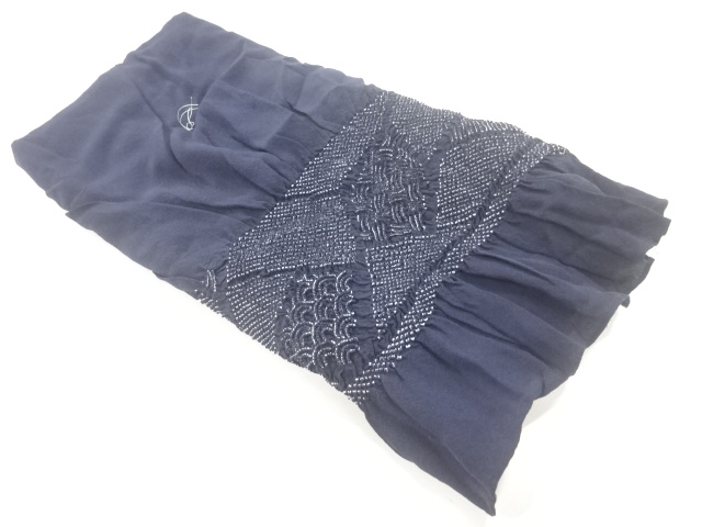 JAPANESE KIMONO / UNUSED SHIBORI CLASSIC PATTERN HEKO OBI FOR MEN FOR 