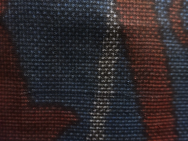 JAPANESE KIMONO / ANTIQUE KIMONO / SILK / DORO OSHIMA TSUMUGI (5 maruki) / WOVEN TATEWAKU PATTERN