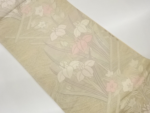 JAPANESE FUKURO OBI FOR SUMMER / WOVEN IRIS