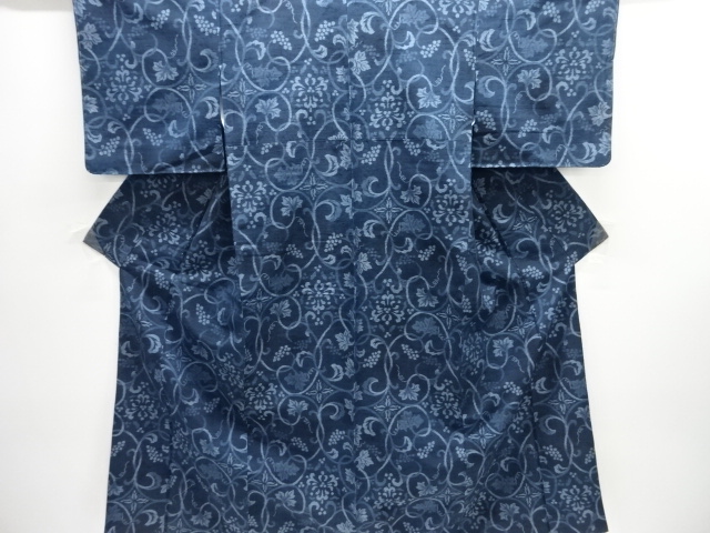 JAPANESE KIMONO / TSUMUGI / WOVEN GRAPE & PLANT 