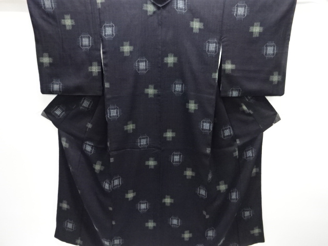JAPANESE KIMONO / MAWATA OJIYA TSUMUGI / WOVEN CROSS KASURI 