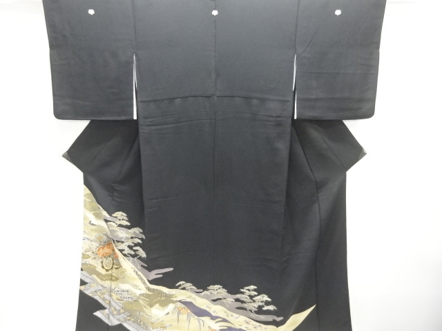 JAPANESE KIMONO / TOMESODE / EMBROIDERY / CRANE