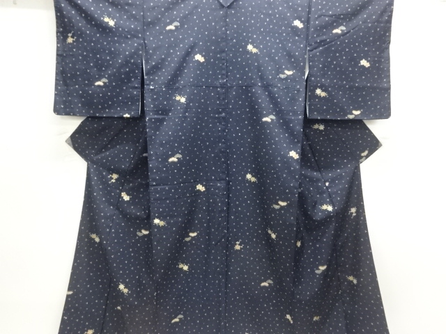 JAPANESE KIMONO / TATE-BUSHI TSUMUGI / PINE & UME