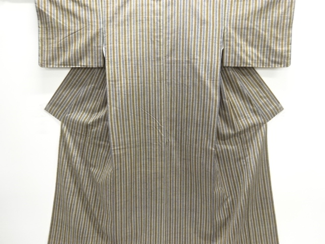 JAPANESE KIMONO / TSUMUGI / WOVEN ABSTRACT STRIPE