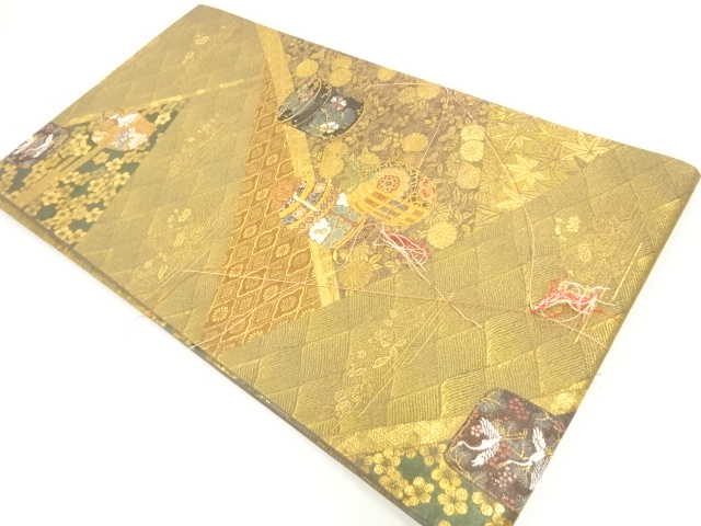 未使用品　茶道具模様織り出し袋帯