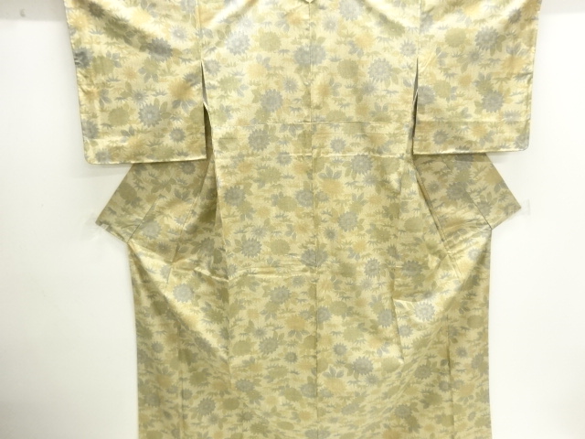 草花模様織出し西陣お召着物