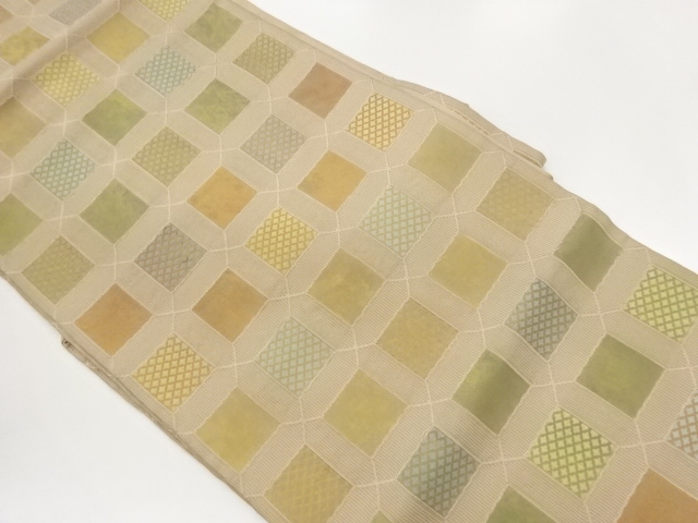 JAPANESE KIMONO / NAGOYA OBI / WOVEN GRID 
