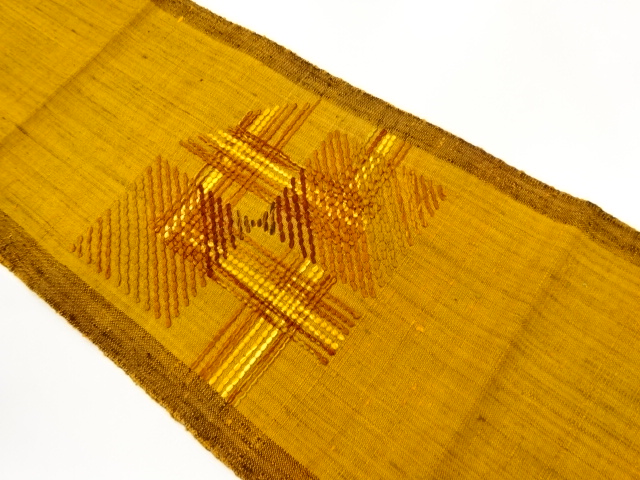 JAPANESE NAGOYA OBI / MAWATA TSUMUGI / WOVEN GEOMETRIC
