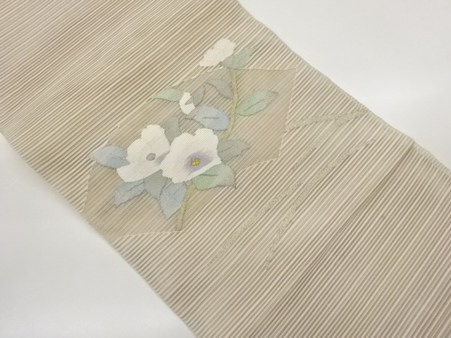 JAPANESE NAGOYA OBI FOR SUMMER / WOVEN JIGAMI PATTERN