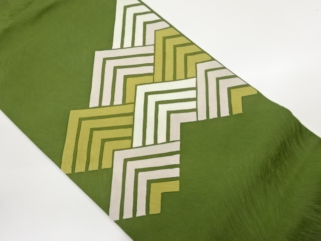 JAPANESE NAGOYA OBI / KATAZOME / GEOMETRIC