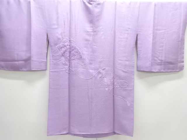 未使用品　カットワーク松扇に水仙模様絵羽道行コート