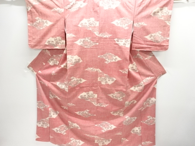 JAPANESE KIMONO / TSUMUGI / WOVEN FLOWER