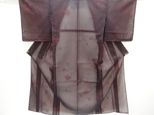 JAPANESE KIMONO FOR SUMMER / UNUSED / WOVEN BRANCH FLOWER