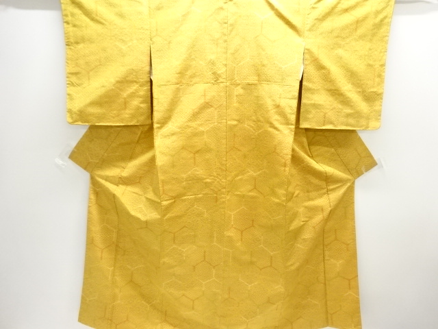 JAPANESE KIMONO / TSUMUGI / UNUSED / WOVEN KIKKO PATTERN