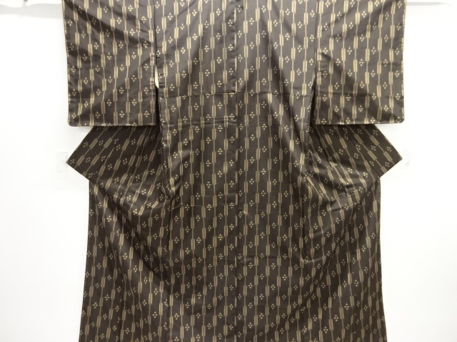 JAPANESE KIMONO / TSUMUGI / WOVEN CROSS PATTERN 